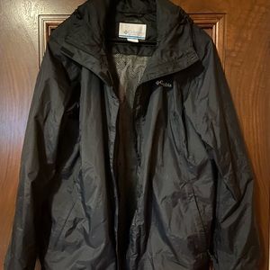 Columbia Raincoat / Windbreaker Jacket | Womens XL | Black with Hood